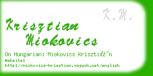 krisztian miokovics business card